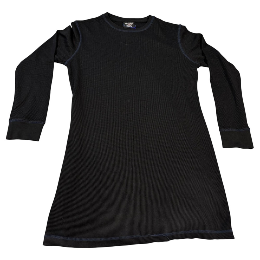Polo Jeans Co. Ralph Lauren Waffle-Knit Womens Thermal Top Black Nylon Size L - Picture 3 of 8